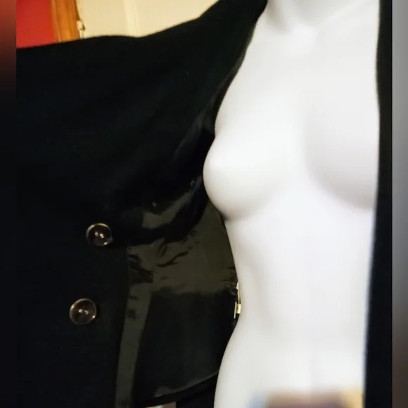 🛍️ BUNDLE ONLY🛍️ANN TAYLOR VINTAGE BLACK WOOL BLEND MILITARY JACKET - Picture 7 of 10